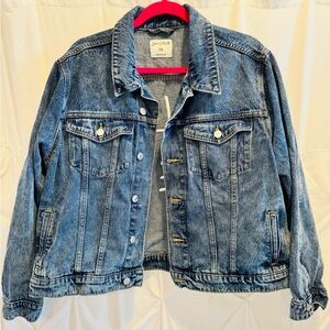 Love in Faith Faith Cross Denim Trucker Jacket Medium Wash 3X Fits 1X